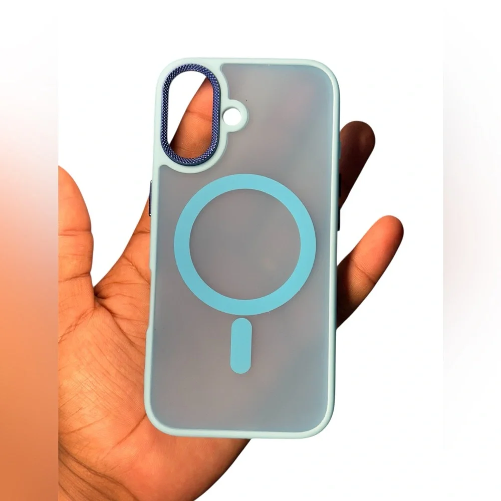 Sky Blue Matt I phone 16 MagSafe Compatible with Magnetic case